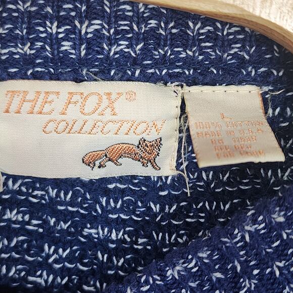 Vintage The Fox Collection Men’s Cotton knit Sweater Large L Made in USA - Picture 4 of 4